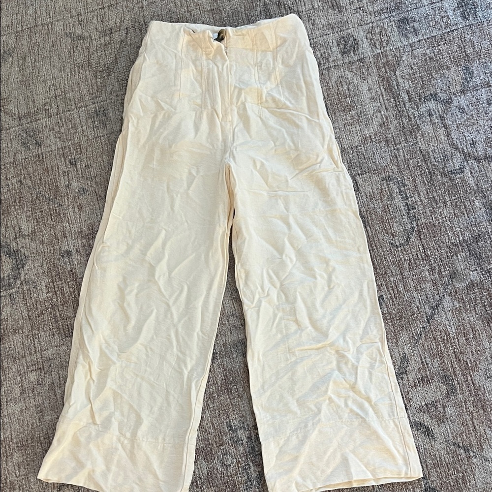 Topshop Cream Ankle & Cropped Pants